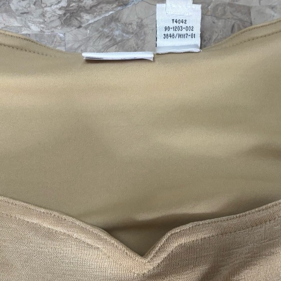 Together Gold Fringe Hem Slinky Maxi Dress Sleeveless Vintage Style Women’s Sz S - Picture 6 of 10